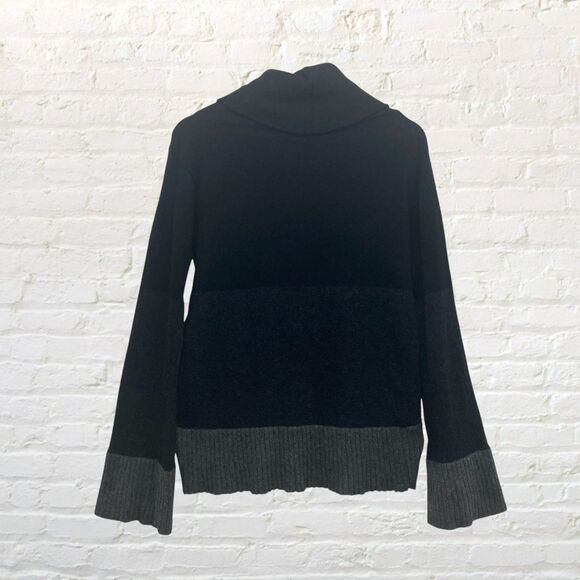 Maria Cher Sweater 1/US S Black Gray Colorblock Angora Wool Cowl Neck Argentina - Picture 3 of 16